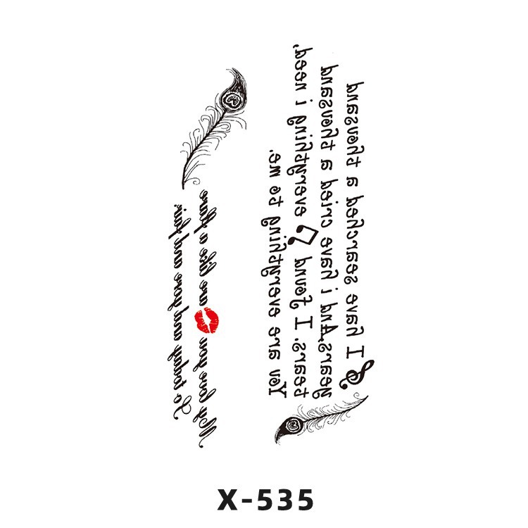 Arco de flor pequeña pegatinas de tatuaje fresco 3D dibujos animados transfronterizo Henna rosa impermeable texto en inglés pegatinas de tatuaje