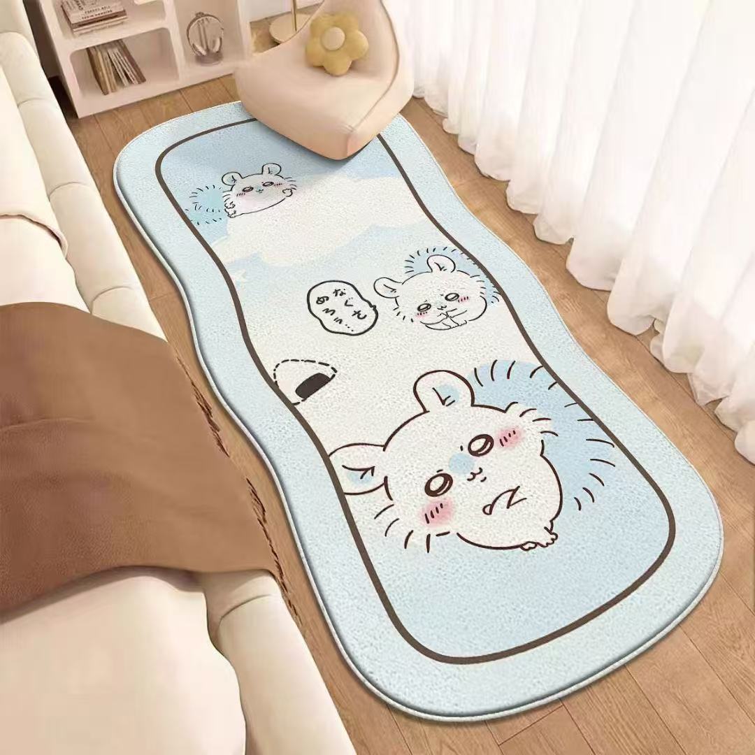 크레용 작은 새 침대 옆 담요 거짓말 카펫 따뜻한 두꺼운 긴 베이 창 카펫 미끄럼 방지 및 먼지 방지 쉽게 관리