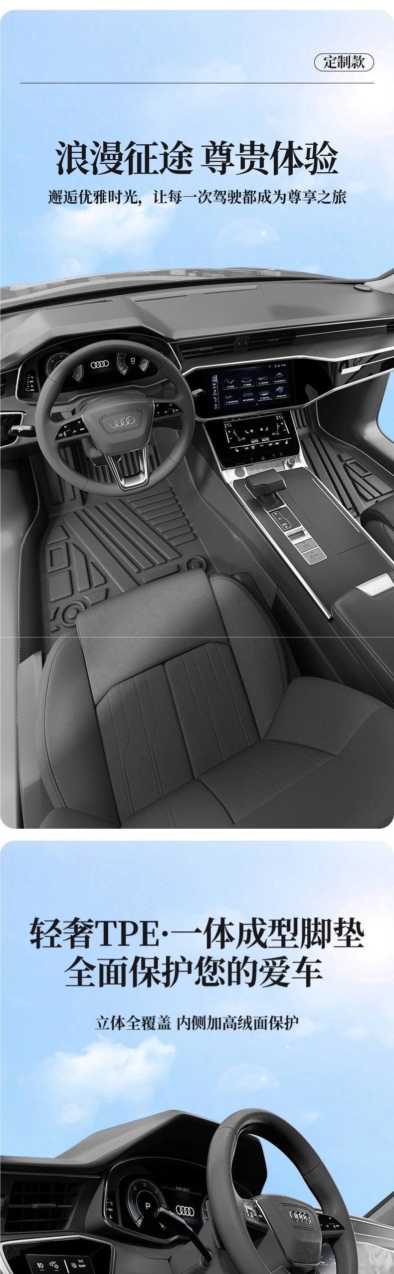 TPE car floor mats, full coverage, custom-made for specific car models, 2026 new and old models, carpet mats