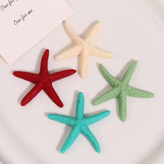 海洋系列彩色磨砂质感海星树脂贴片耳环发夹DIY饰品配件材料批发