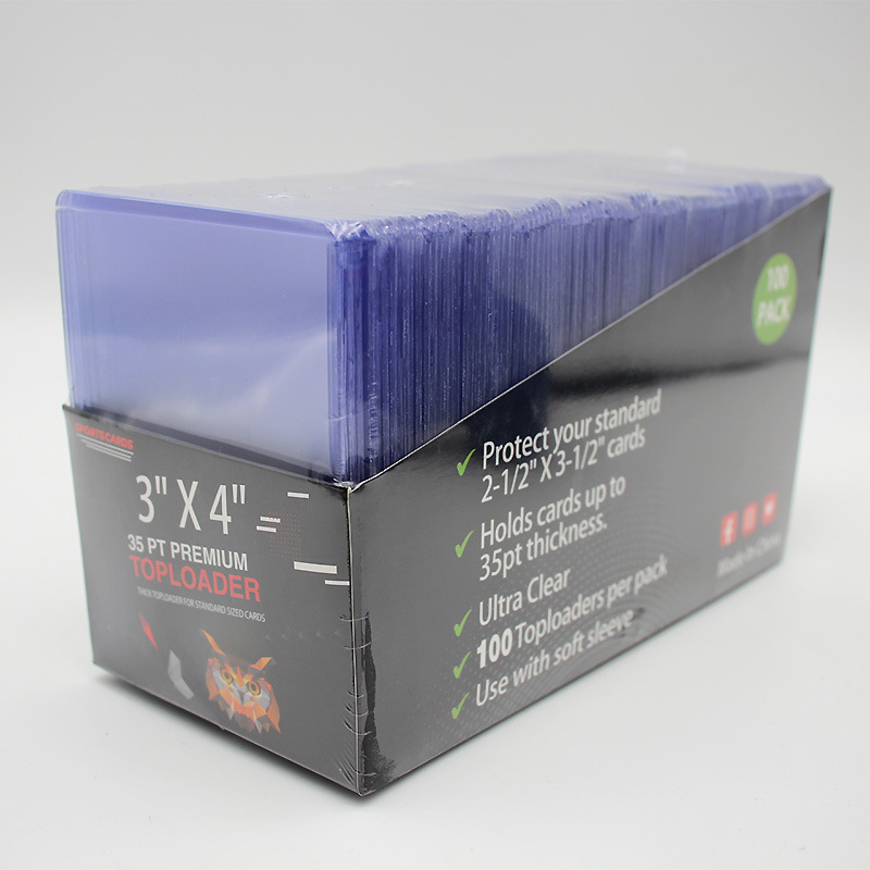 Venta al por mayor 35pt juego PVC titular de la tarjeta transparente compuesto película pequeña tarjeta dura titular de la tarjeta Ultraman plástico sellado cartón embalaje titular de la tarjeta