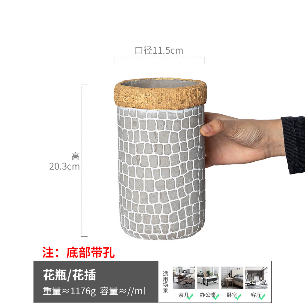 Estilo retro redondo verde rábano suculento flor placa creativa verde planta placa interior escritorio balcón bonsai purificación aire ligeramente defecto