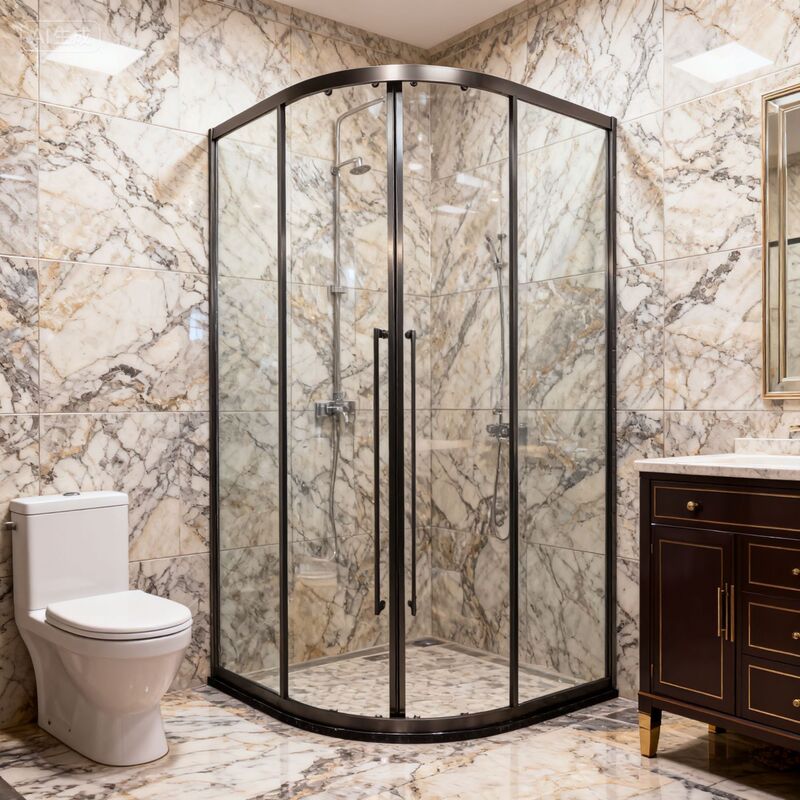 Guangdong Factory Household Curved Shower Room Tempered Glass Partition Dry and Wet Separation Shower Room Shower Door Shower Screen