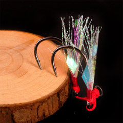 Manufacturer Wholesale Fish Skin Laser Tube Hook Single Ring Iron Plate Dual Hook 10-20# Artificial Lure Fishing Hook