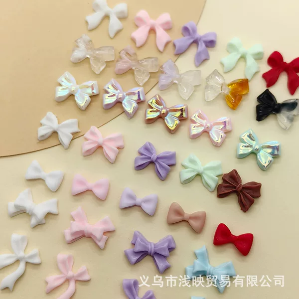 Resin Bow Nail Art Jewelry Japanese Style Ribbon Bow Tie Nail Wear Armor Phone Case Diy Accessories Wholesale
