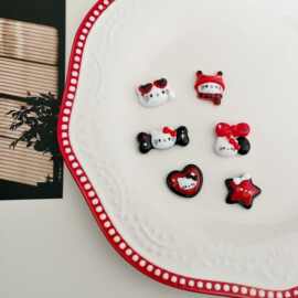 ins酷黑kitty猫冰箱贴迷你星星装饰磁吸铁皮柜洞洞板吸铁石