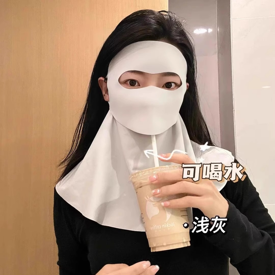氷糸日焼け止めマスク紫外線防止女性黒女性高颜値2024年ネット赤通気新眼角