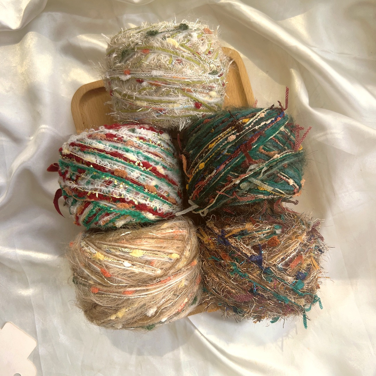 独角兽手混线 圣诞集 diy特色手账手工编织花环发夹包包线100g