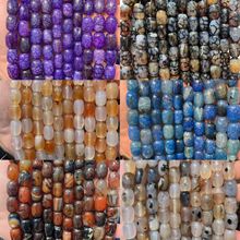 8X14mm天然石龙纹玛瑙 龙纹桶珠串珠半成品 饰品diy配件厂家直销