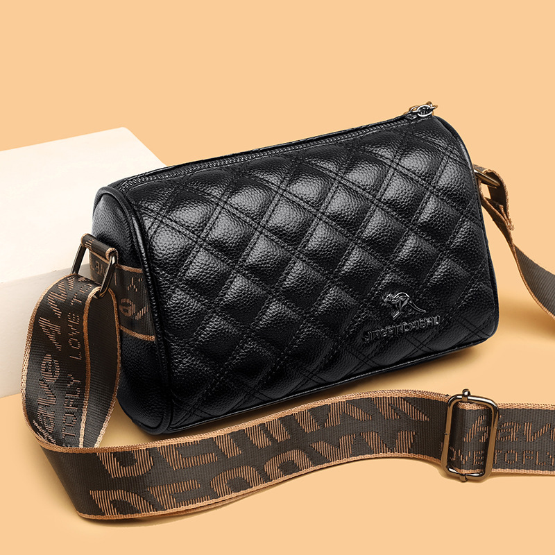 Cross-Border Wholesale Soft Leather Women's Bag First Layer Cowhide Small Bag 2024 New Trendy Fashion Wide Shoulder Strap Single Shoulder Crossbody Bag Cross-Border Wholesale Soft Leather Women's Bag First Layer Cowhide Small Bag 2024 New Trendy Fashion Wide Shoulder Strap Single Shoulder Crossbody Bag