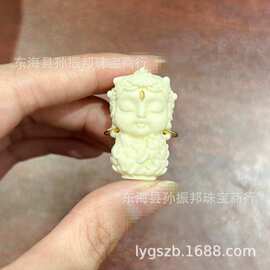 象牙果雕刻配珠度母DIY菩提果手串超萌可爱配饰手持配件男女吊坠