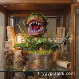 万圣节创意食人花装饰摆件仿真植物盆栽工艺庭院玄关桌面搞怪810