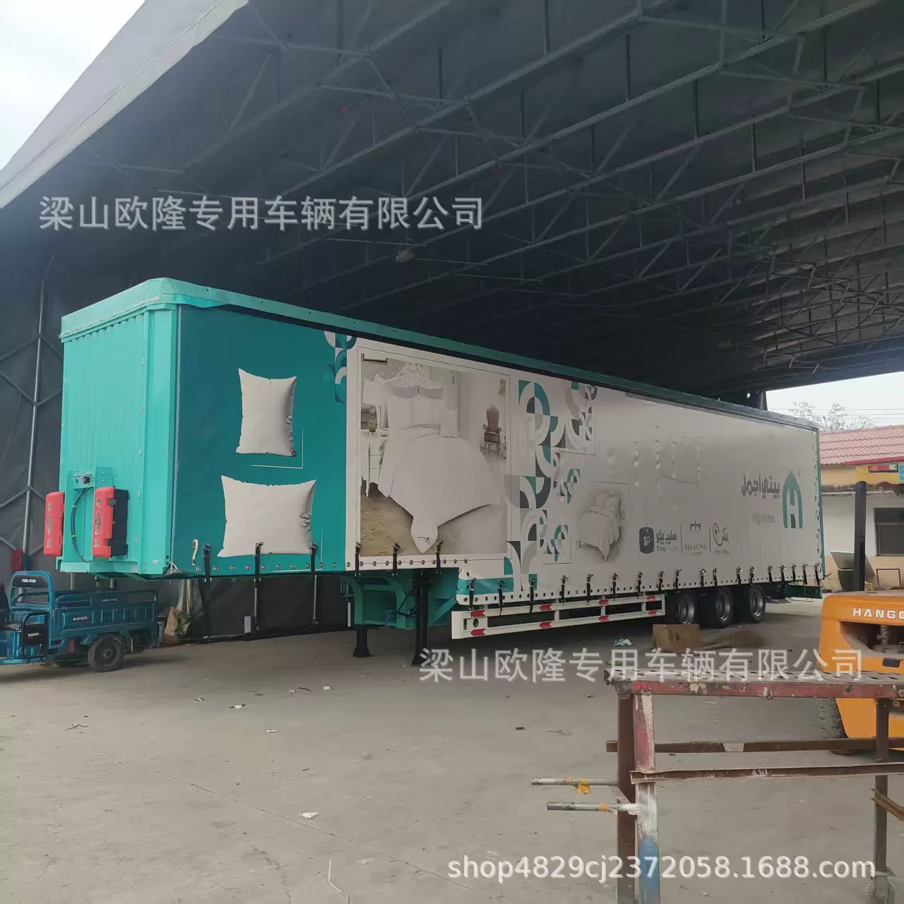 中东地区专用帘布半挂车 出口型帘布挂车 顶部可开启的帘布车