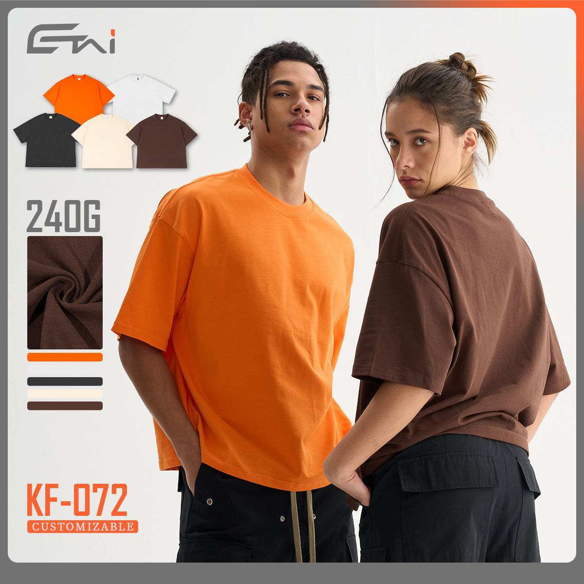 ETAI男装|跨境潮牌短宽纯色短袖男t恤高品质纯棉男士圆领打底短袖