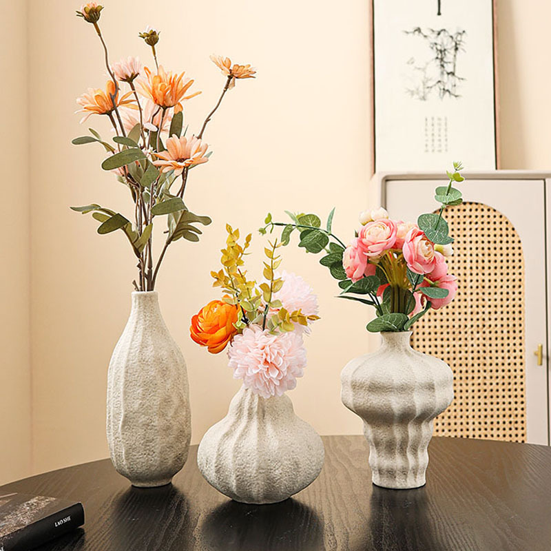 白色花瓶陶瓷轻奢高级感中式简约小众玄关客厅餐桌仿真花装饰摆件