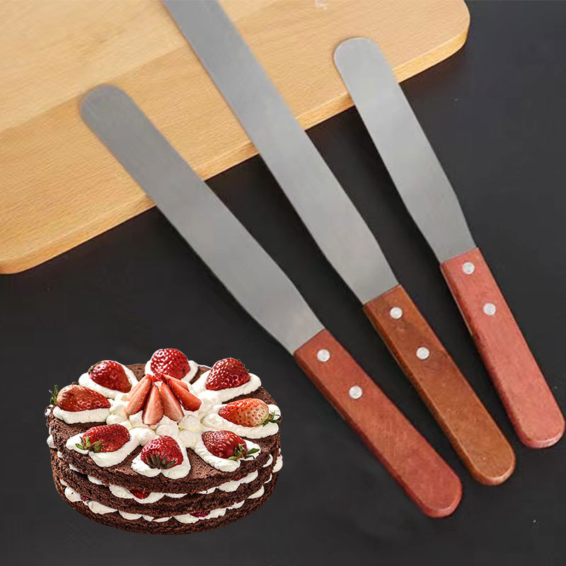 6 pulgadas 8 pulgadas beso recto de 10 pulgadas Qu beso espátula de acero inoxidable pastel de crema agitación raspador para hornear herramienta de desmoldeo de decoración