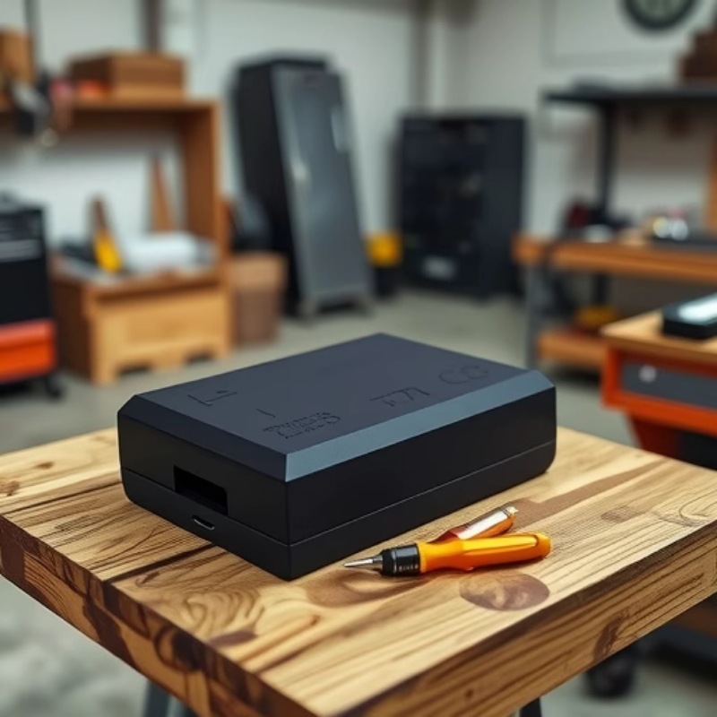 无耳电池盒黑色长方形 接线端子带螺丝塑料卡扣盖