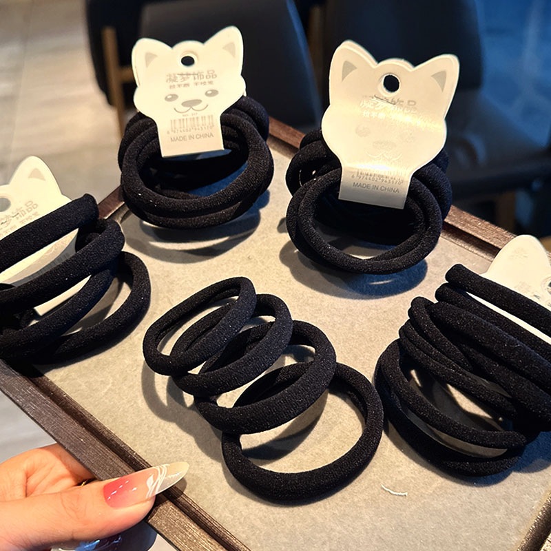 Black base elastic durable hair rope