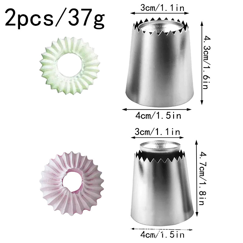 Juego de boca decorada de acero inoxidable 6 dientes 8 dientes 10 dientes 18 dientes boca de flor grande y mediana boca de flor superior de nieve boca de flor de crema