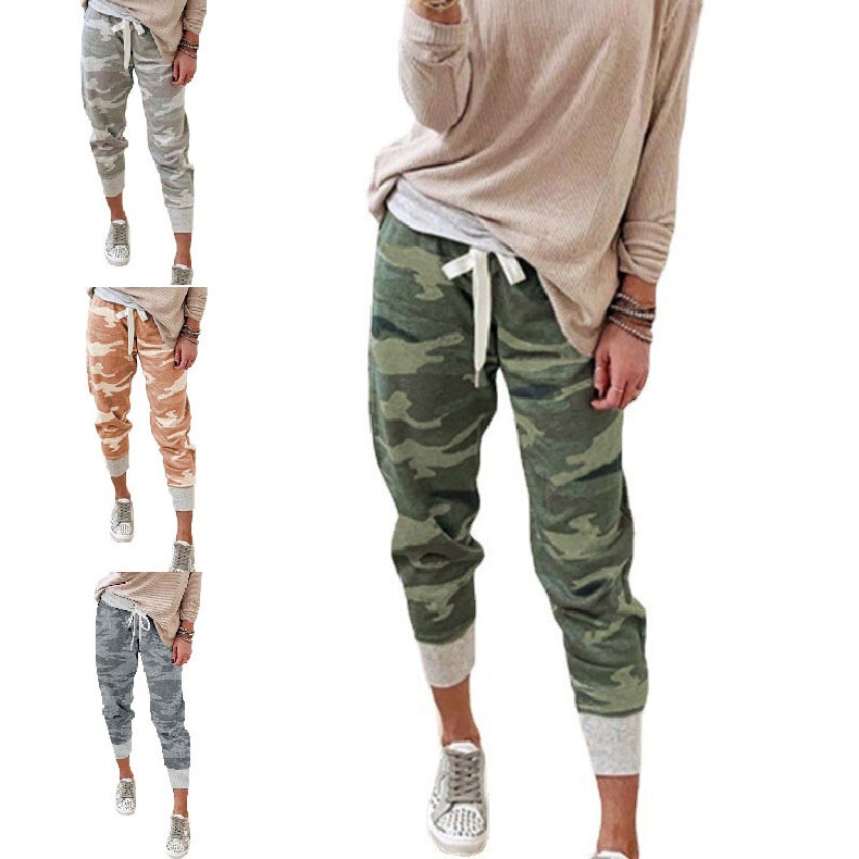 2025 Amazon New European and American Women's Pants with Camouflage Print, Casual Drawstring Jogger Pants, Elegant and Slimming, Light Gray 2025 Amazon New European and American Women's Pants with Camouflage Print, Casual Drawstring Jogger Pants, Elegant and Slimming, Light Gray