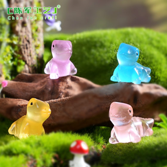 Cross-border New Micro Landscape Cartoon Cute Luminous Lizard Gardening DIY Decorations Accessories Resin Small Ornaments