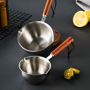 Factory direct 304 stainless steel oil pouring pan hot oil small pan mini frying pan multifunctional oil pan milk pan