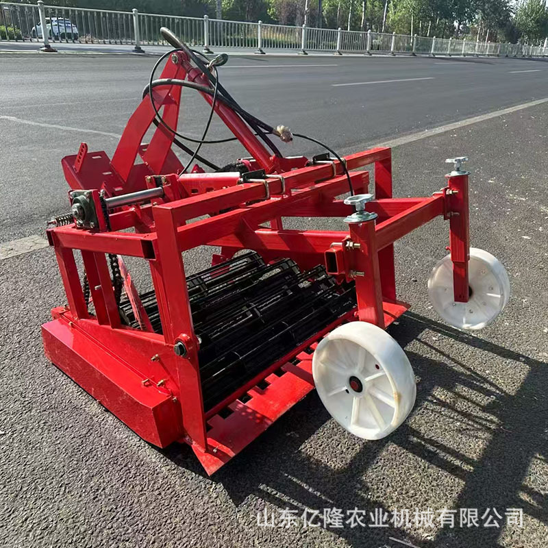 手扶前置起大蒜机 汽油两行刨大蒜机 抖土干净起蒜收割机