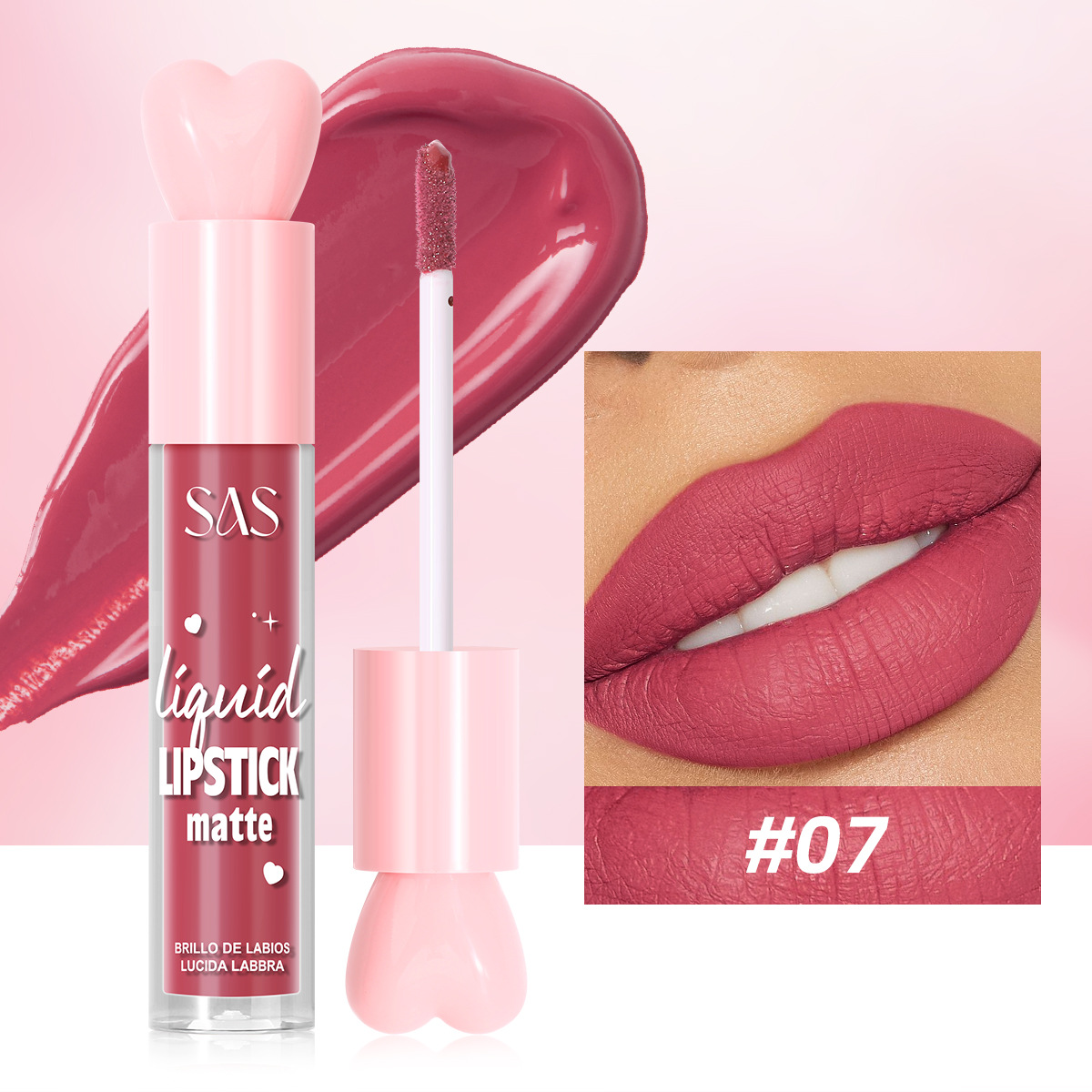 SAS belleza estilo explosivo transfronterizo venta caliente brillo de labios esmalte de labios mate hidratante e hidratante al por mayor SAC200B