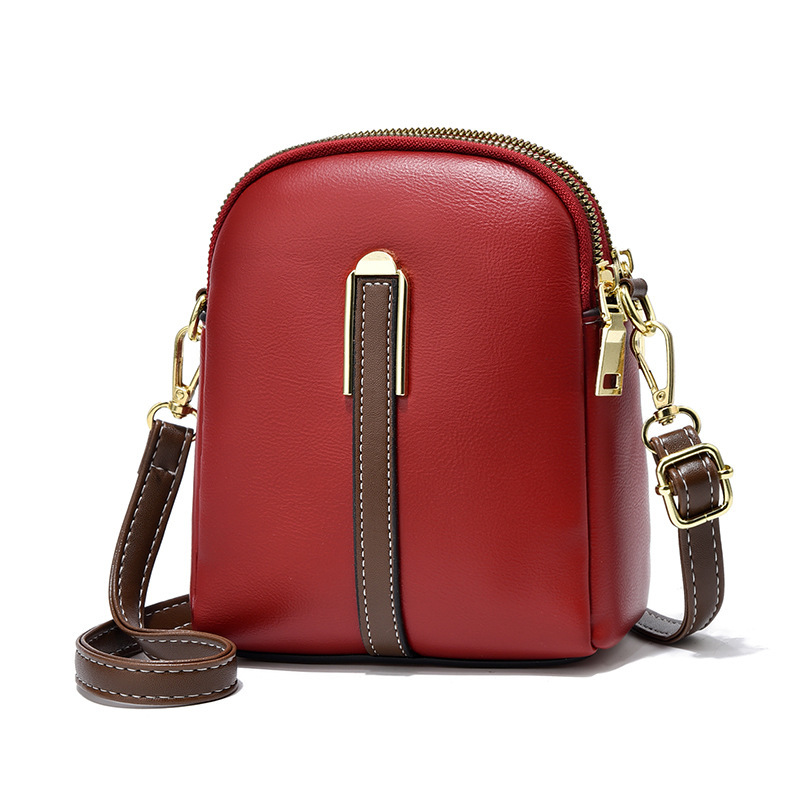 Femmes Faux Cuir Couleur Unie De Base Carré Fermeture Éclair Sac D'épaule Téléphone Portefeuille Sac Bandoulière display picture 2