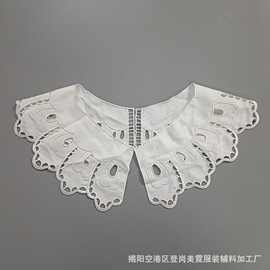 娃娃领刺绣镂空左右对称对花 假领子服装配饰辅料花边