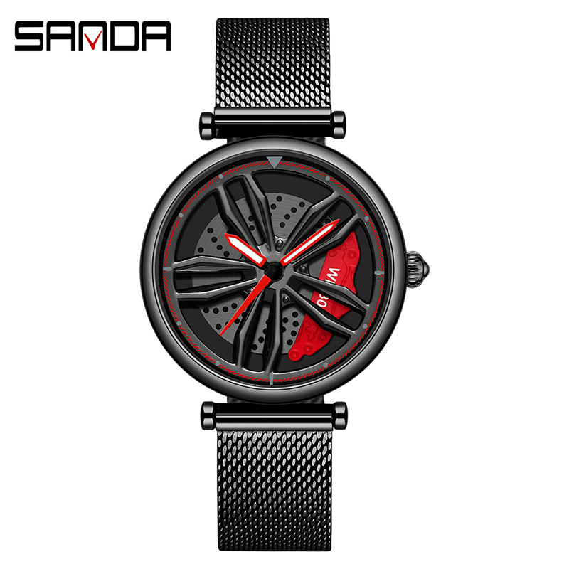 1074 메쉬 벨트 블랙 레드