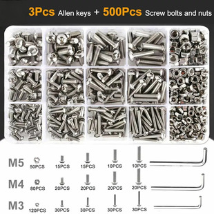 500 pcs 304���P����ǲ����w�^��˨�ݽz��ĸ M3M4M5+�����ǰ���3