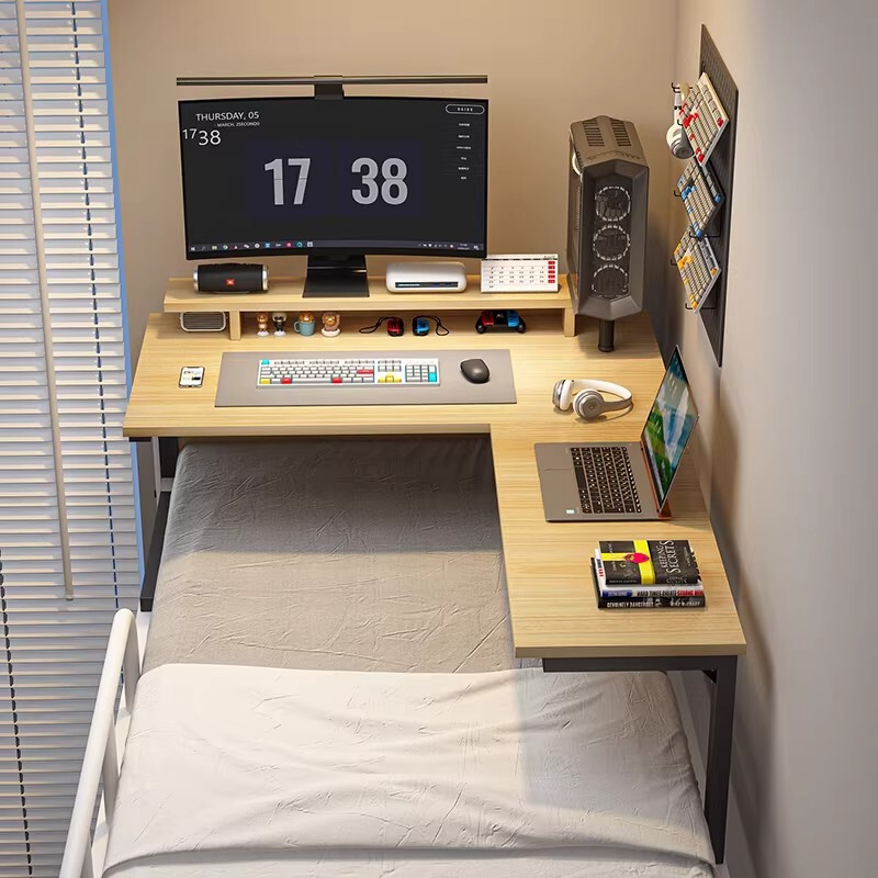 L-Shaped Bed Desk, Computer Desk, Desktop Dormitory Desk, College Student Lazy Person's Essential, Gaming Desk, Corner Desk
