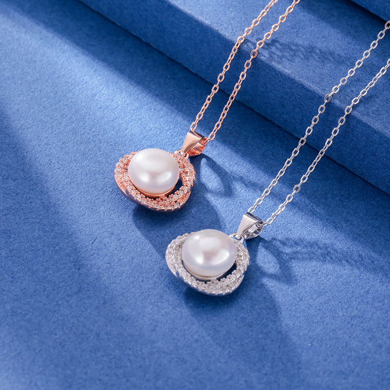S925 plata esterlina collar de perlas agua dulce para las mujeres verano versátil nicho diseño alto sentido madre colgante cadena clavícula
