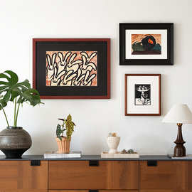 日光穿林 中古风高级感客厅装饰画抽象艺术壁画法式复古组合画