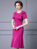 Wrapped buttocks formal dress bow high waisted fishtail dress