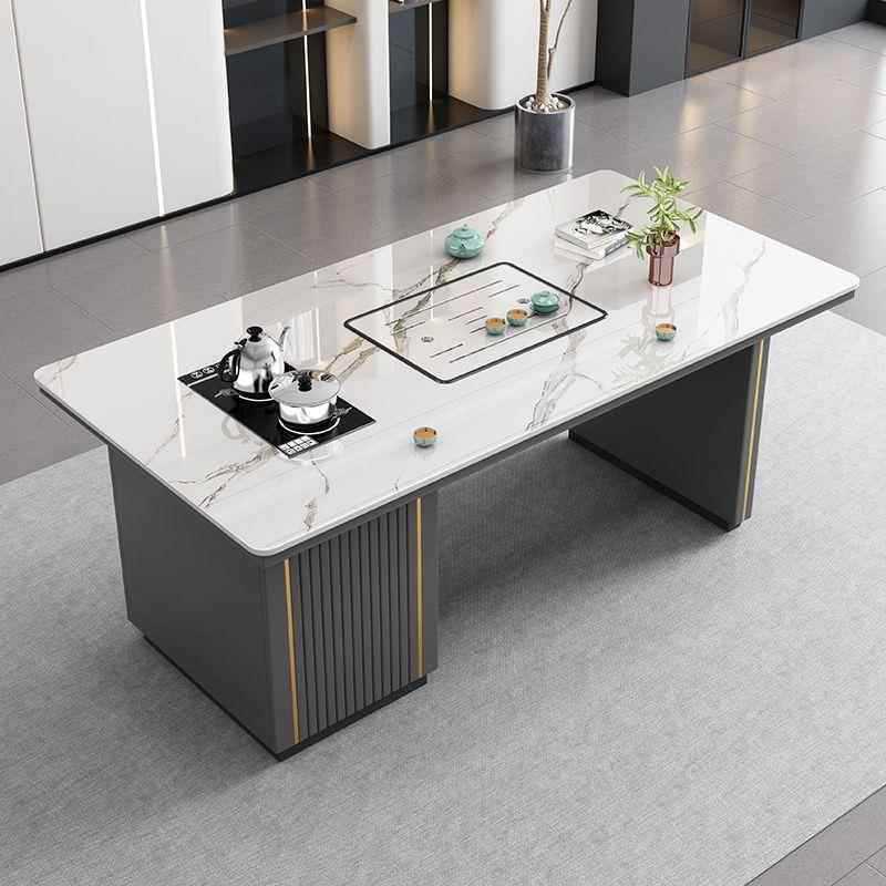 Mesa de té de tabla de roca en un conjunto completo de lujo ligero moderno simple oficina en el hogar silla de mesa de té multifuncional balcón de té