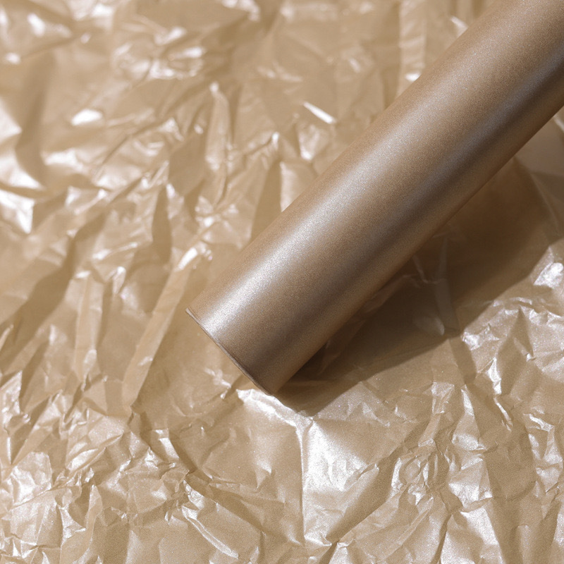 Papel de Envolver Flores al por Mayor, Estilo Coreano, Grueso, Perlado, con Forro Impermeable, Papel Arrugado, Material Floral