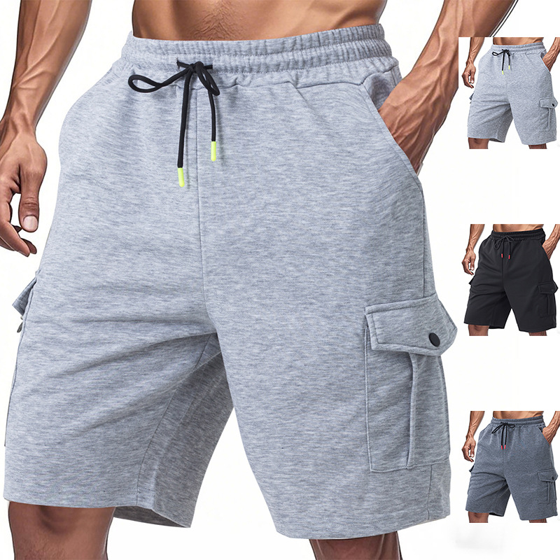 2025 Cross-Border Amazon American Summer Men's Heavyweight Loose Casual Multi-Pocket Sports Workwear Five-Point Shorts