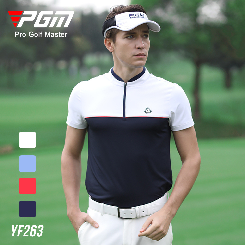 Áo thun golf nam ngắn tay thoáng khí nhanh khô — YF255-Đỏ Trắng, YF247-Áo màu xanh navy xám, YF263 ngắn tay trắng xám, YF255-Trắng Đen