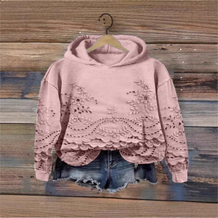 Sweatshirt Hot Selling Autumn and Winter 3D Digital Print Hoodie Solid Color Simple Women's Clothing Cross-Border Independent Station