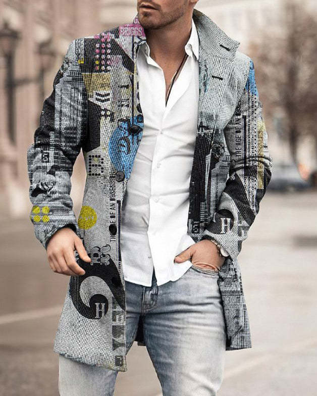 2024 europeo y americano de comercio exterior de otoño e invierno de los nuevos hombres de lana collar medio-longitud de la capa de bolsillo casual moda caliente