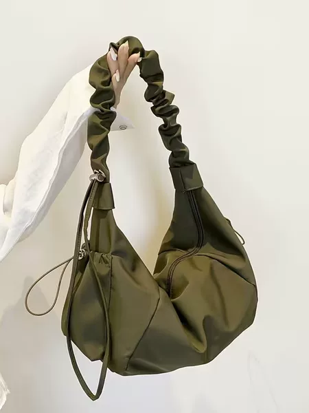 2026 Spring New Large Capacity Fashionable Casual Nylon Lazy Simple Crossbody Tote Versatile Single Shoulder Commuter Bag