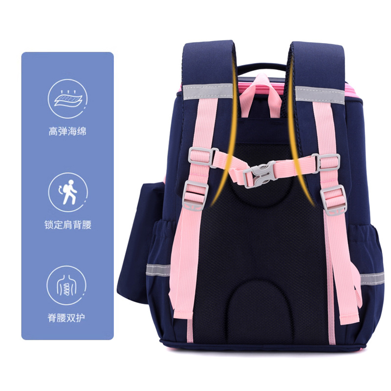 Mochila escolar para estudiantes de primaria 2024 nuevo estilo de primer, segundo, tercer a sexto grado, ligero, reducción de la carga, transpirable, doble hombro para niños
