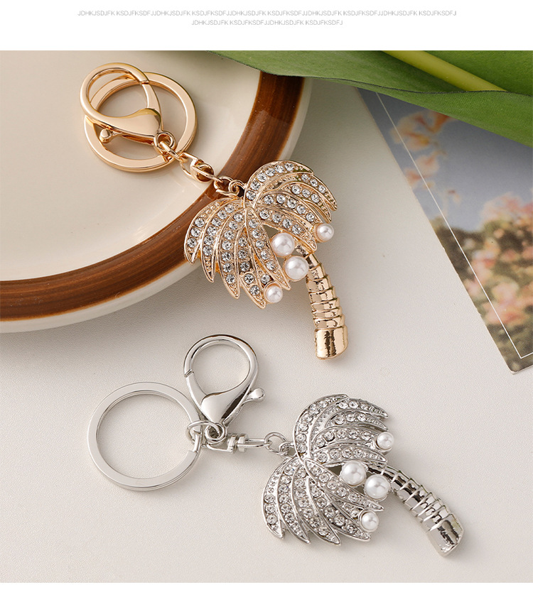 Modern Style Alloy Coconut Tree Unisex Bag Pendant Keychain display picture 5