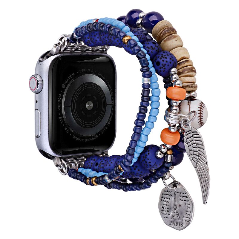 Apple Watch ストラップの全シリーズに適しており、ボヘミアンスタイルのウォッチストラップ、エスニックスタイルの手作り多層ビーズブレスレットが利用可能です。|undefined