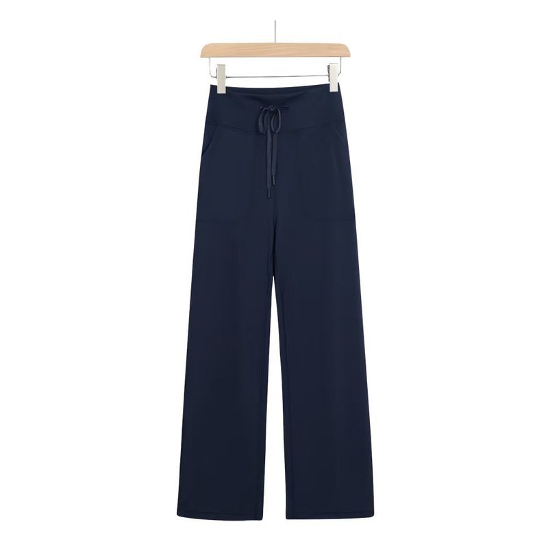 ルルオリジナルレーベル Throwback Stil l 巾着ストレートパンツ ヨガパンツ カジュアルパンツ ウエストハイウエスト ワイドレッグパンツ|undefined