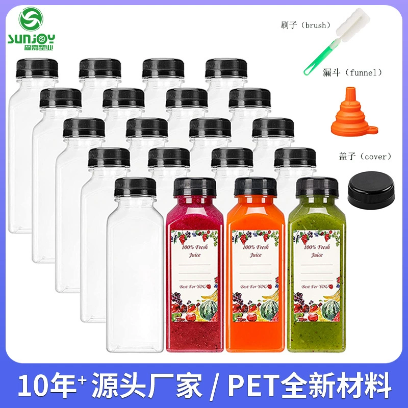 Amazon поставка бутылки оптом 8oz10oz12oz16oz квадратная пластиковая бутылка сливовый суп Упаковка Бутылка