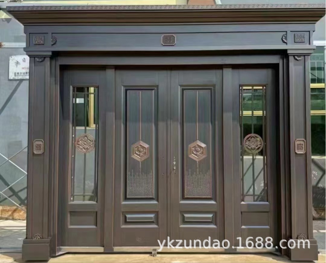 锌合金四开别墅玻璃大门