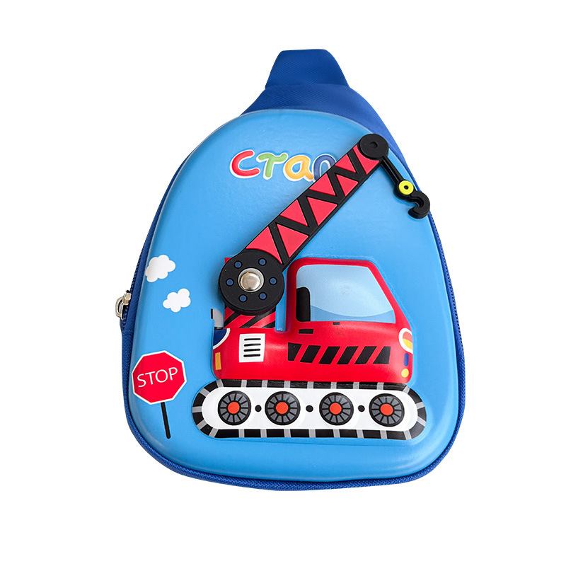 Bolso de moda estereoscópico para niños, caricatura para hombres y mujeres, bolso de pecho lindo excavador para niños, bolso de bebé con cáscara dura